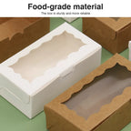 30 Pieces Kraft Bakery Box with Clear Window Cookie Box Bakery Candy Box for Pastry Biscuit Macaron Pie Candy Donuts