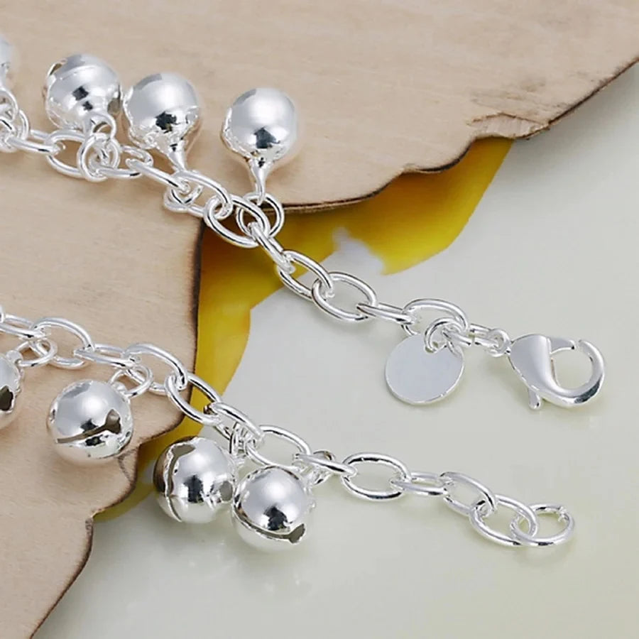 Fashion Charm Chain Bracelet 925 Sterling Silver Women Lady Wedding Jewellery