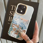 Skiing Town Winter Lychee Case for iPhone 17 16 15 14 13 Pro Max