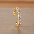 1PC Simple Metal Crystal Ear Cuff Non Piercing Fake Cartilage Clip