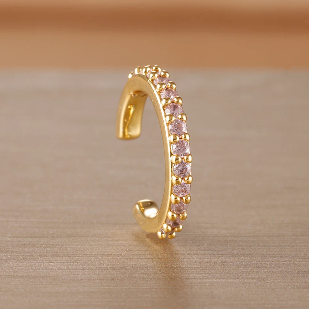1PC Simple Metal Crystal Ear Cuff Non Piercing Fake Cartilage Clip