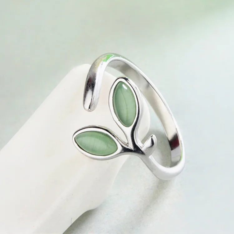 925 Sterling Silver Foliage Adjustable Ring Girls Wedding Luxury Quality Jewellery Accessory