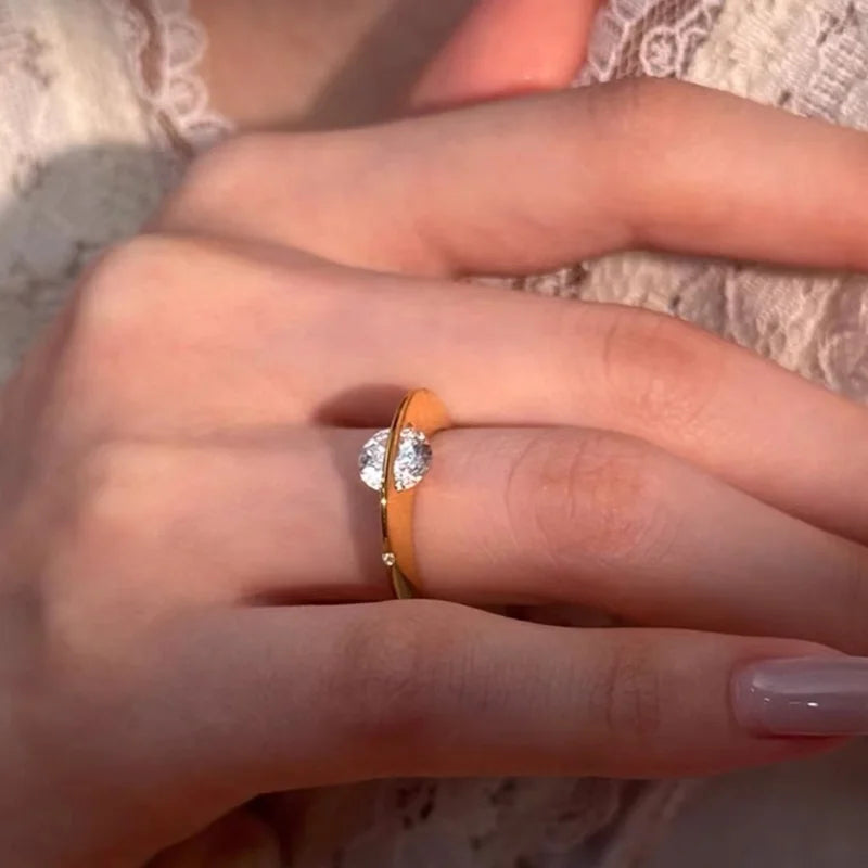 925 Sterling Silver Personalized Planet Zircon Ring Wedding Party Daily High Quality Gift