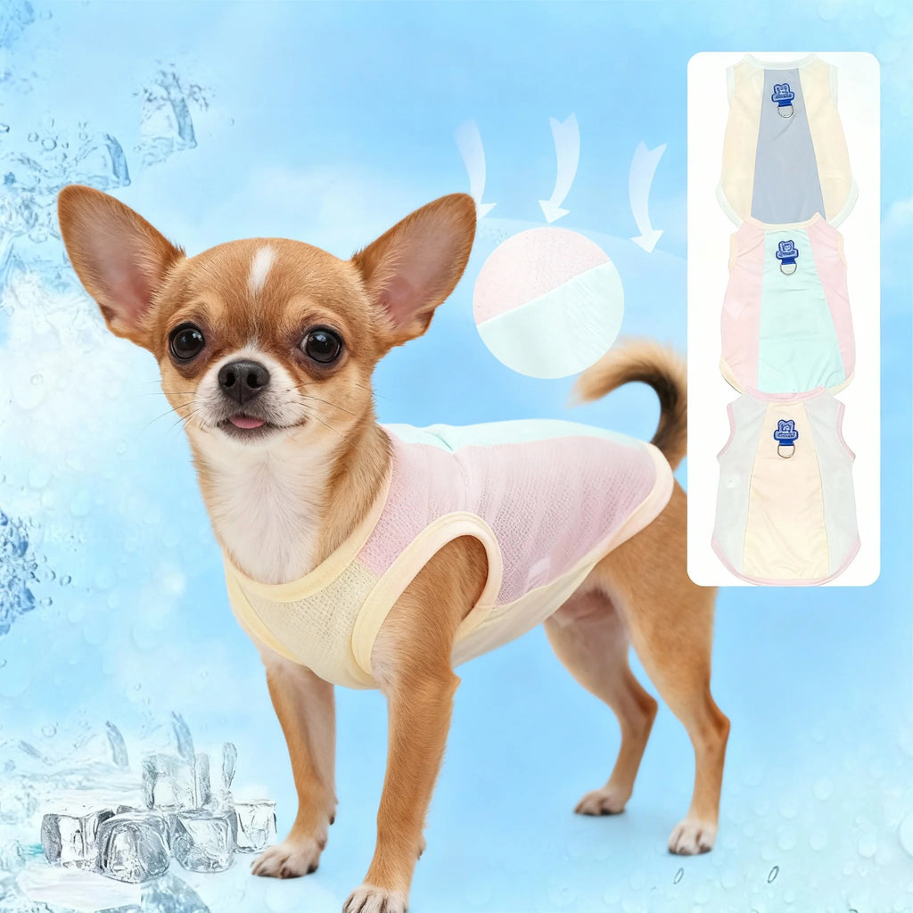 Cooling Dog Cat Vest Summer Breathable Mesh UV Protection Ice Silk Jacket