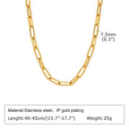 Women Stainless Steel Chain Bracelet,18K Gold Plated Twist Paperclip Adjustable Link Bracelet,Chunky Stackable Layered Jewelry