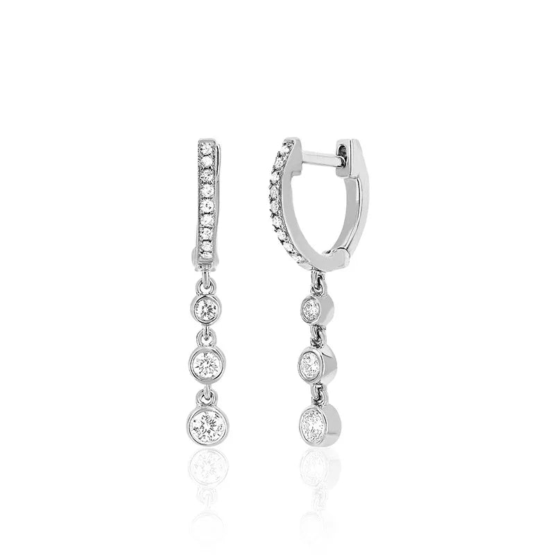 Stainless Steel Gold Colour Chain Dangle Drop Earrings Clip Earring