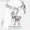 Alpaca Llama Charm Bracelet 925 Sterling Silver Summer Lucky Link Chain