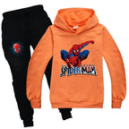 Kids Spiderman Print Hoodie & Pants Suit Boys Girls Casual Clothing Set