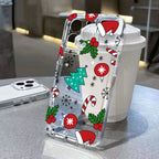 Cartoon Christmas Clear Case for iPhone 17 16 15 14 13 12 11 Pro Max XR SE2