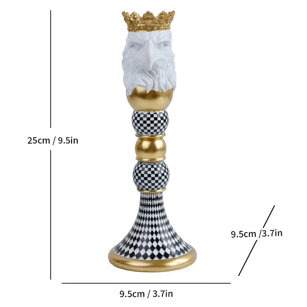 Animal Head Candlestick Resin Holder Horse Eagle Bulldog Monkey Lion Wolf Figurines