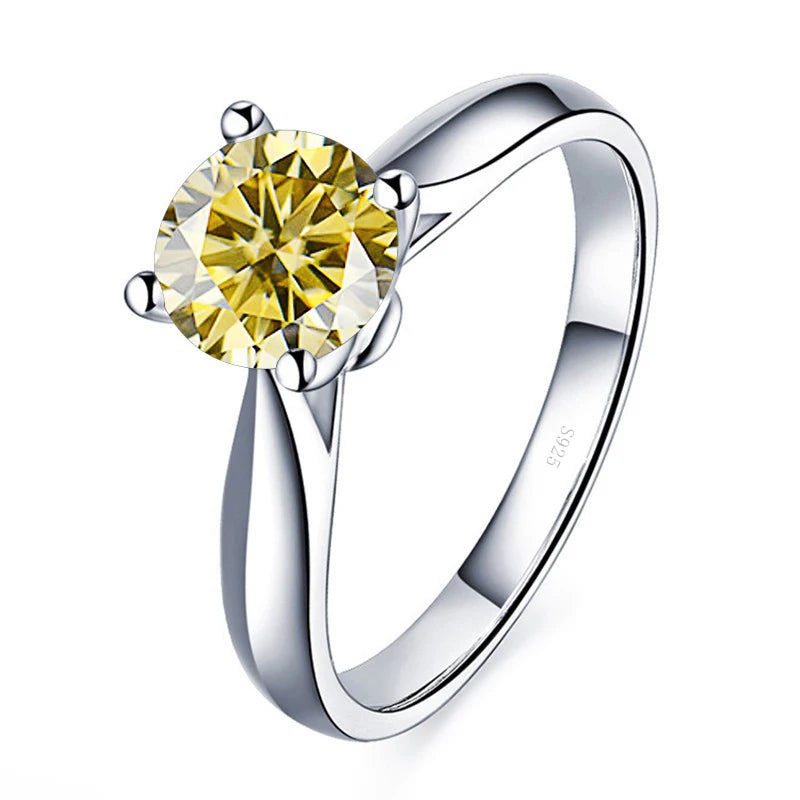 JoyceJelly 2 Carat D Color VVS Moissanite Ring with GRA Certificate Original Sterling Silver 925 Jewelry For Women Wedding Bands