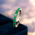 Stacking Single Row Stone Blue Green Pink Ice Flower Zircon Engagement Rings For Women Gold Color Round Wedding Bands Jewelry CZ