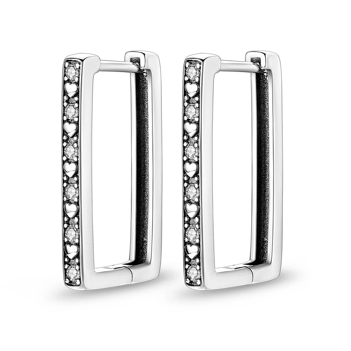 925 Sterling Silver Minimalist Blue Zircon Hoop Earrings Anniversary Gift