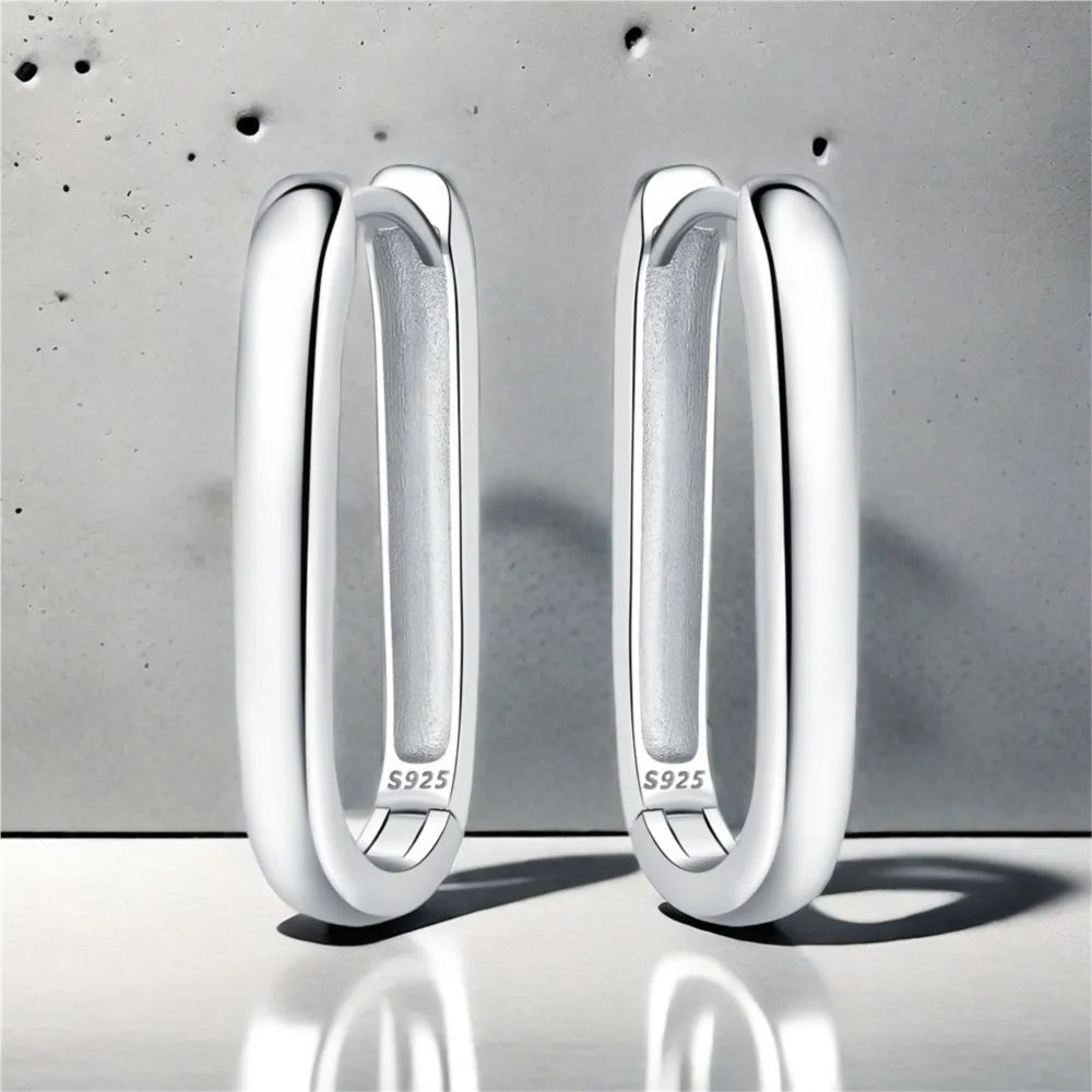 925 Sterling Silver Simple Versatile Hoop Earrings Fine Birthday Jewellery