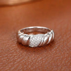 925 Sterling Silver Fashion Luxury Paved Crystal Cubic Zirconia Hip Hop Finger Ring Versatile Jewellery