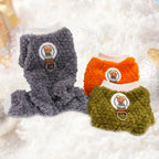 Dog Pajamas Winter Plush Onesie, Warm Puppy Jumpsuit Cozy Costume for Cats Small Dogs Rabbit Guinea Pig Hamster Clothes