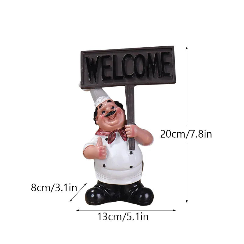 Chef Figure Collections Paper Holder Sculpture Dinner Table Kitchen Decoration