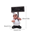 Chef Figure Collections Paper Holder Sculpture Dinner Table Kitchen Decoration