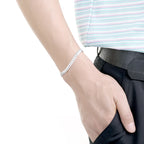 Classic Flat Sideways Chain Bracelet 925 Sterling Silver Men Women Jewellery