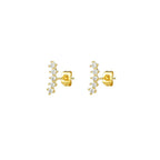 New Stainless Steel Zircon Star Cross Hoop Earring Gold y2k Crown