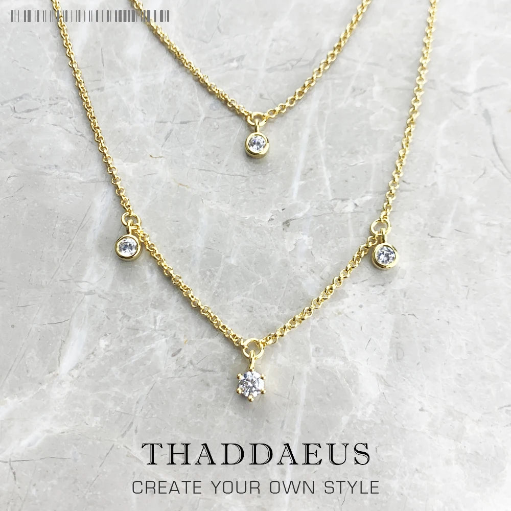 Double Chain Necklace Minimalist 925 Sterling Silver Bohemia Jewellery Gift