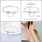 925 Silver 17-20CM Heart Pave Zirconia Original Bracelets Infinity Bracelet Fit DIY Charms Bead Birthday Jewelry Gifts Hot Sale