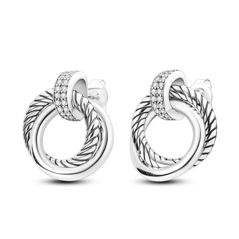 925 Sterling Silver Classic Multi Ring Drop Earrings Elegant Birthday Jewellery
