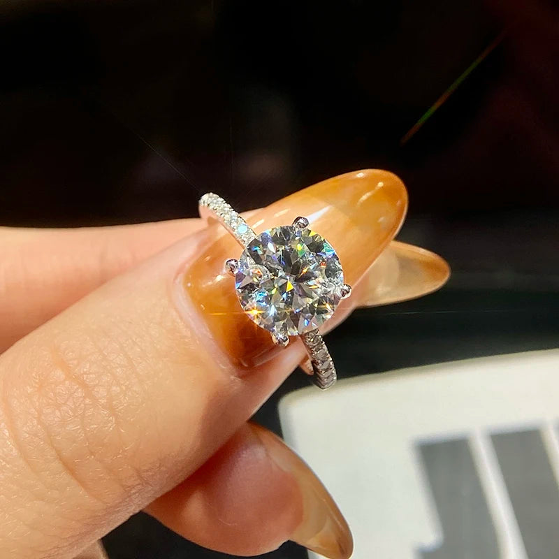 DWJ Luxury 1-5ct Moissanite Diamond Rings for Women Big Solitaire Wedding Real 925 Sterling Silver Luxury Designer Fine Jewelry