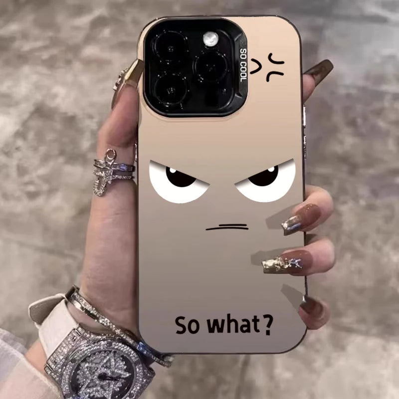 Black Angry Expression IMD Case for Samsung S25 S24 Ultra S23 A16