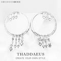 Winter Sun Rays Hoop Earrings 925 Sterling Silver Trendy Glamour Gift