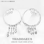 Winter Sun Rays Hoop Earrings 925 Sterling Silver Trendy Glamour Gift