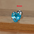 1PC Fashion Zircon Heart Helix Tragus Piercing Stud Earrings Steel