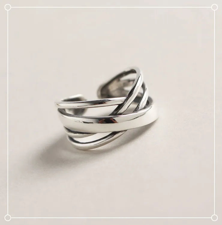 925 Sterling Silver Cross Aesthetic Ring Wedding Luxury Quality Jewellery Gift
