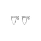 Trendy Gold Colour Long Tassel Chain Hanging Earrings Heart Clips