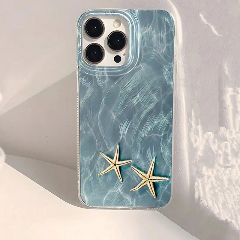 Ocean Whale Starfish Case for iPhone 17 16 15 14 13 12 11 Pro Max Plus XR