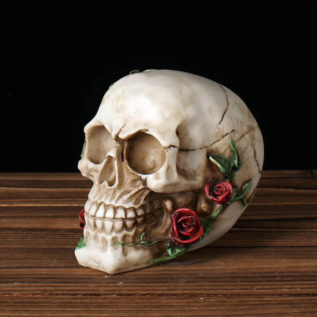 Creative Skull Sculpture Halloween Decoration Handmade Head Skeleton Statue Model
