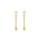 Stainless Steel Link Chain Gold Colour Hanging Earrings Long Tassels