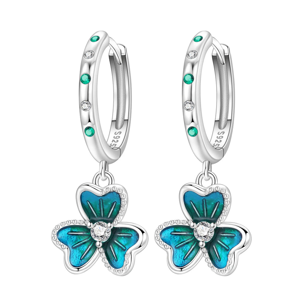 925 Sterling Silver Sparkling Wings Drop Earrings Trendy Anniversary Gift