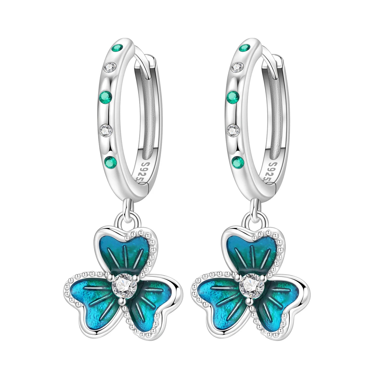 925 Sterling Silver Sparkling Wings Drop Earrings Trendy Anniversary Gift
