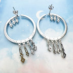 Winter Sun Rays Hoop Earrings 925 Sterling Silver Trendy Glamour Gift