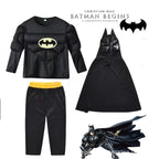 Spiderman Muscle Cosplay Suit Superhero Boys Girls Top Pants Cape Halloween