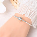 925 Sterling Silver Forever Love Peach Heart Bracelets Star Moon Airplane Earth Bracelets For Women Fit DIY Charms Party Jewelry