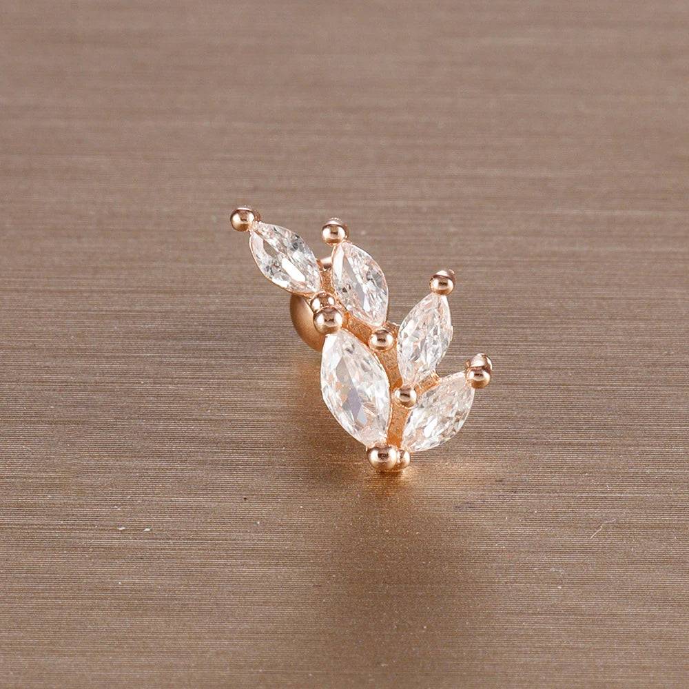 1PC 6 Styles Stainless Steel Mini Zircon Cartilage Piercing Stud
