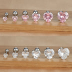 1PC Fashion Zircon Heart Helix Tragus Piercing Stud Earrings Steel