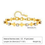 316L Stainless Steel Cross Bracelet for Women, Fashion Adjustable Chain Religious Christian Jewelry
