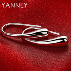 925 Sterling Silver 27mm Water Drop Earrings Women Men Hip Hop Punk Jewellery