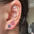 2022 New Stainless Steel Minimal Hoop Earrings Cubic Zirconia