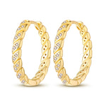 925 Sterling Silver Gold Temperament Versatile Hoop Earrings Birthday Gift