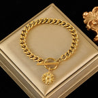 Heart Love Stainless Steel Charm Bracelet 18K Gold Plated Waterproof