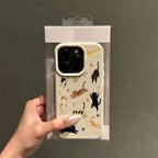 Cute Love Heart Cat Lychee Case for iPhone 17 16 15 14 Pro Max